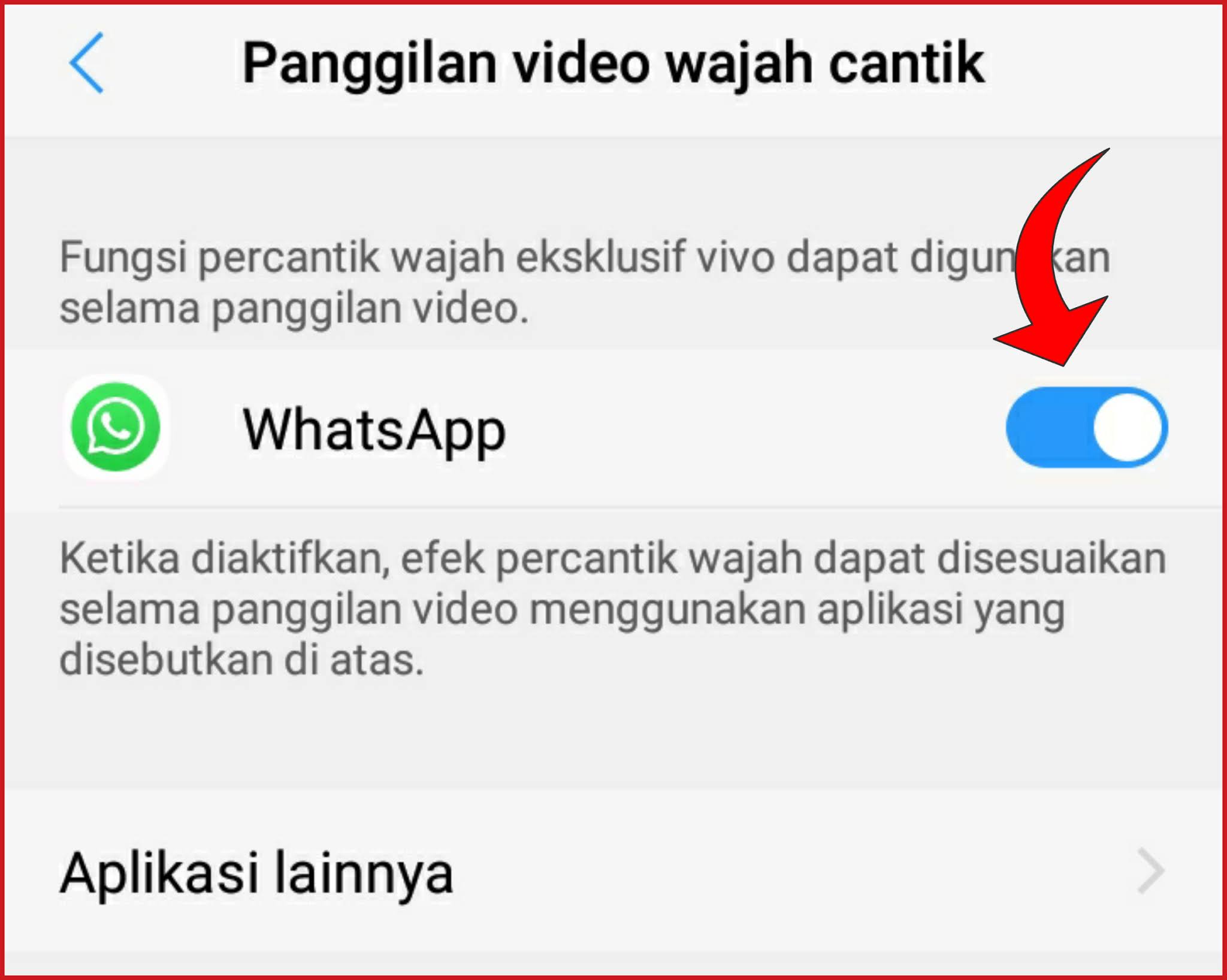 Cara mengaktifkan fitur face beauty saat video call wa