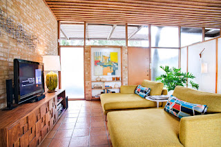 Assorted Modern Sofa Bed for Various Modern Rooms Relaxing Modern Sofa Bed with White Side Table facing the Long Wooden TV Cabinet on Brown Floor