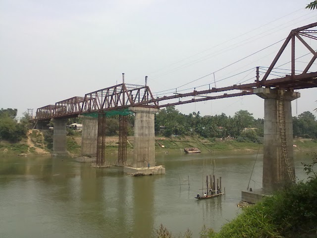 Construction work of fourth Barak bridge near Fuleral, Cachar.