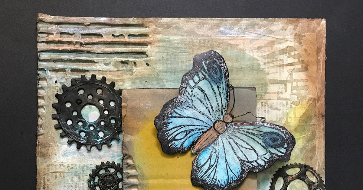 Butterfly & Gears Steampunk Decorative Panel