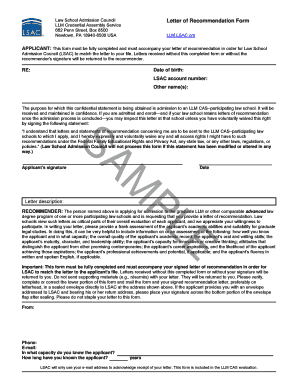 Lsac Letter Of Recommendation - Formal Letter