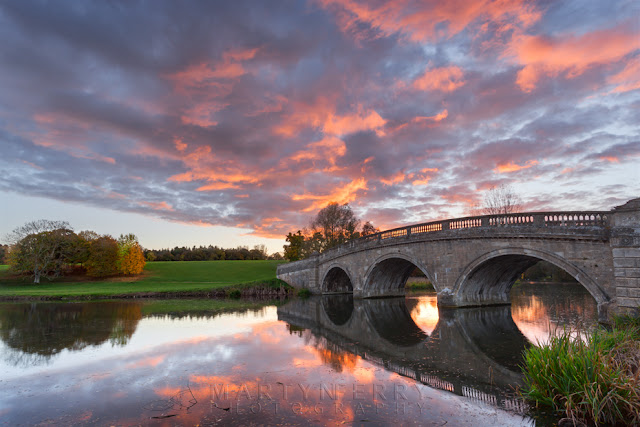 Sunset reflection in Blenheim Park on the River Glyme by Martyn Ferry Photography