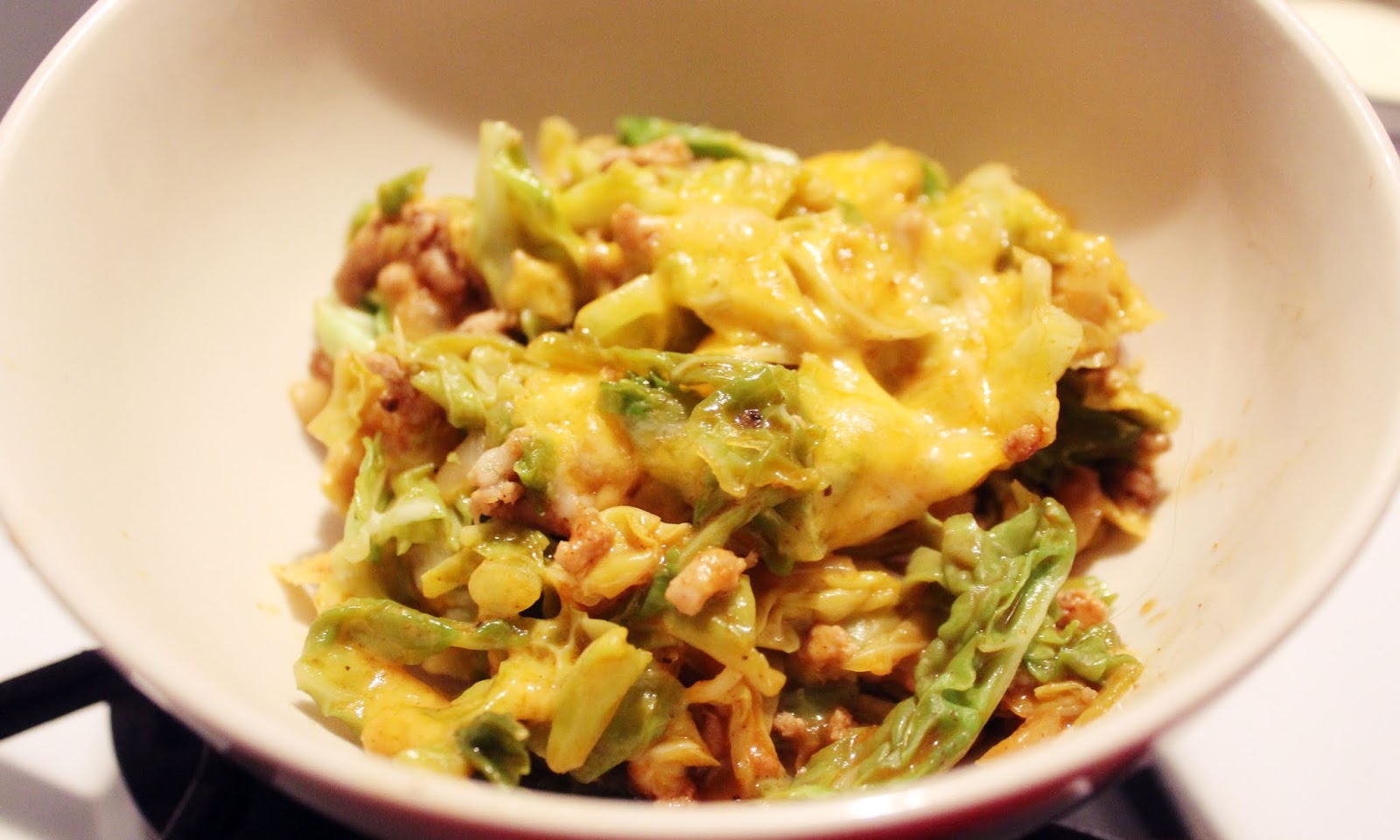 Dinner on the fly strikes again! (One pot Enchilada Cabbage casserole