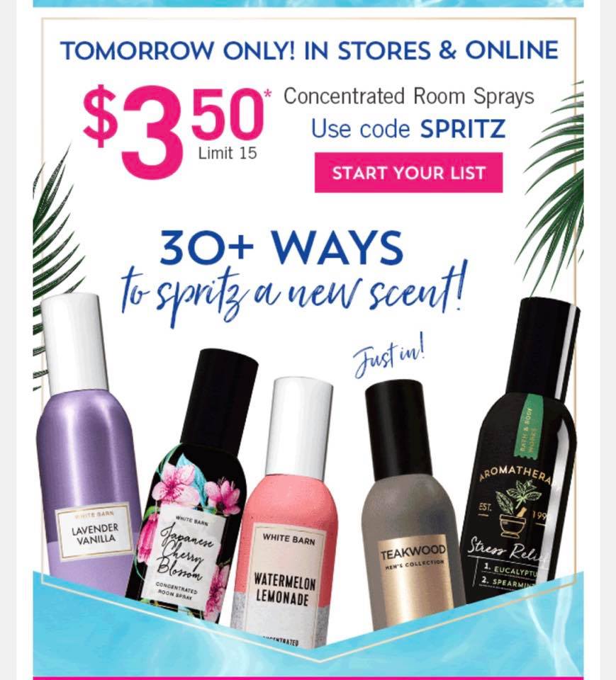 Life Inside the Page Bath & Body Works Tomorrow's Email Sale Room