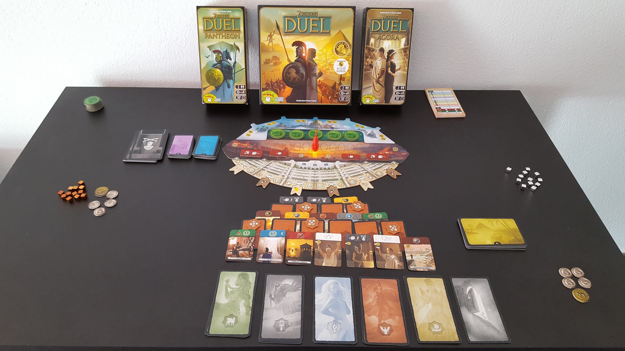 Las expansiones de 7 Wonders Duel Patheon y Agora