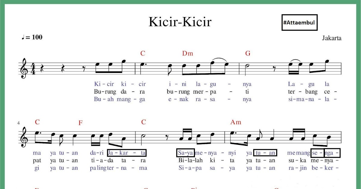 KUNCI JAWABAN MENGIDENTIFIKASI LAGU KICIRKICIR