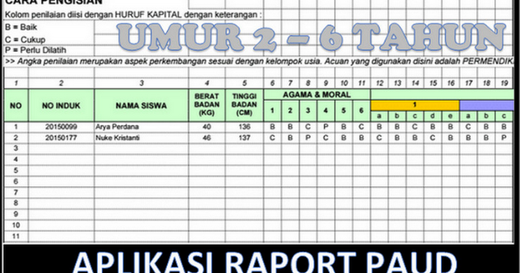 Contoh Format Raport PAUD Terbaru Usia 2 sampai 6 Tahun Contoh Format Raport PAUD Terbaru Usia 2 sampai 6 Tahun