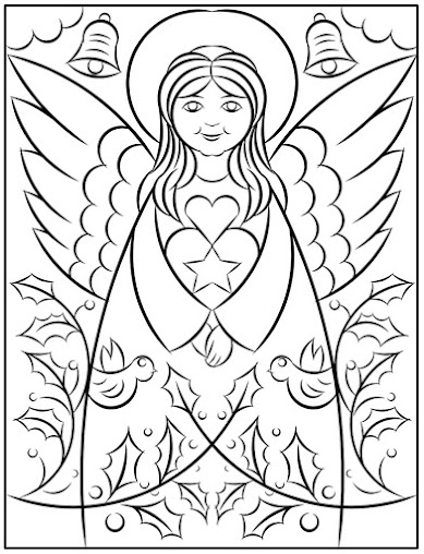 Nicole's Free Coloring Pages: ADVENT BLUE ANGEL * COLORING PAGE