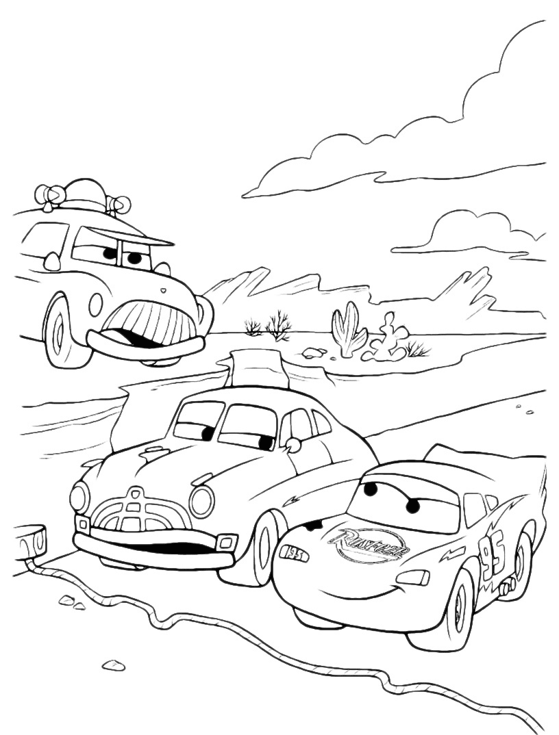 2 racing car coloring pages disney >> Disney Coloring Pages