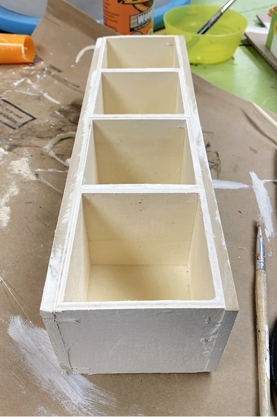 sanded row of boxes