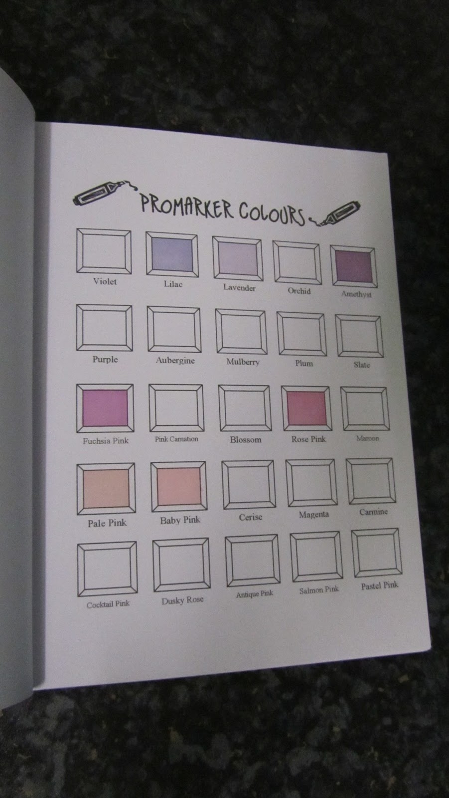 Debs Crafty Creations: ProMarker Colour Chart