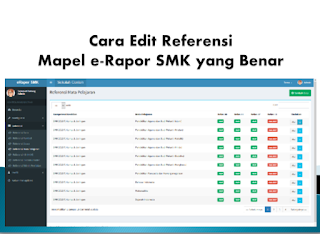 Cara Edit Referensi Mapel e-Rapor SMK yang Benar