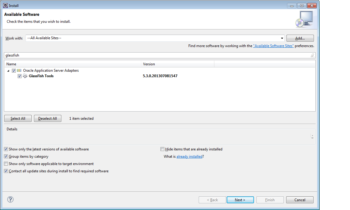 Advanced Java, JavaScript, Middleware and backend examples. GlassFish 4 plugin with Eclipse Juno