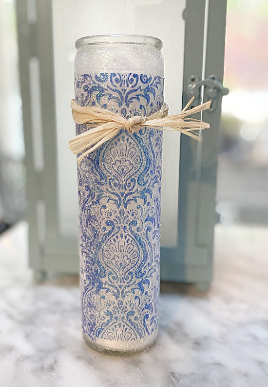 Glittered Dollar Store Candle Craft