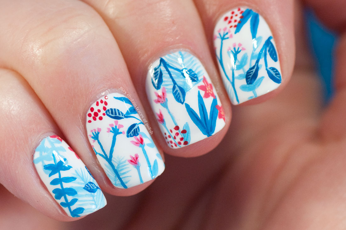 Clean Floral Nail Art Design - May contain traces of polish