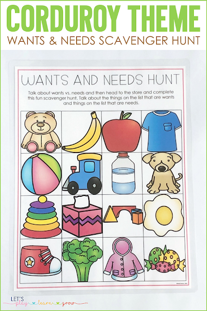Corduroy Themed Preschool Activities for Kids | Lets Play.Learn.Grow