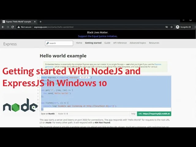 Getting started With NodeJS and ExpressJS in Windows 10 | Tutorial101