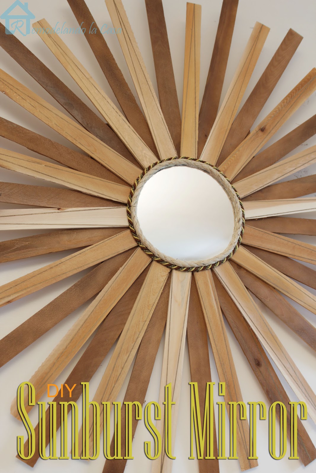 Fall Mantel with DIY Sunburst Mirror Remodelando la Casa