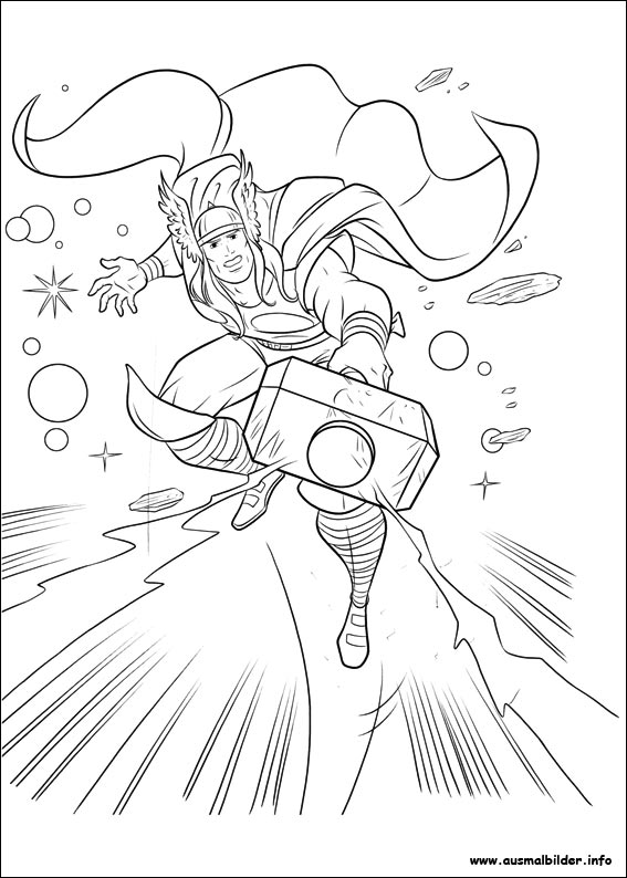 Thor Ausmalbild, Avengers Ausmalbilder Gratis Malvorlage
