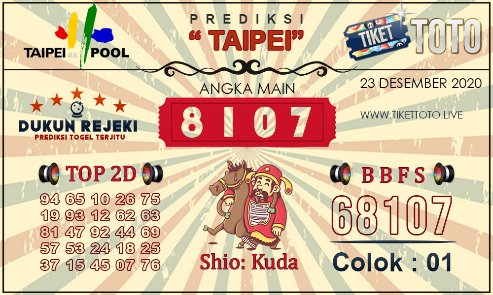 Prediksi Togel TAIPEI TIKETTOTO 23 DESEMBER 2020