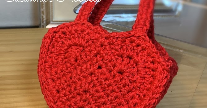 かぎ針編み(Crochet)「バレンタインにミニハートのギフトバッグ Mini