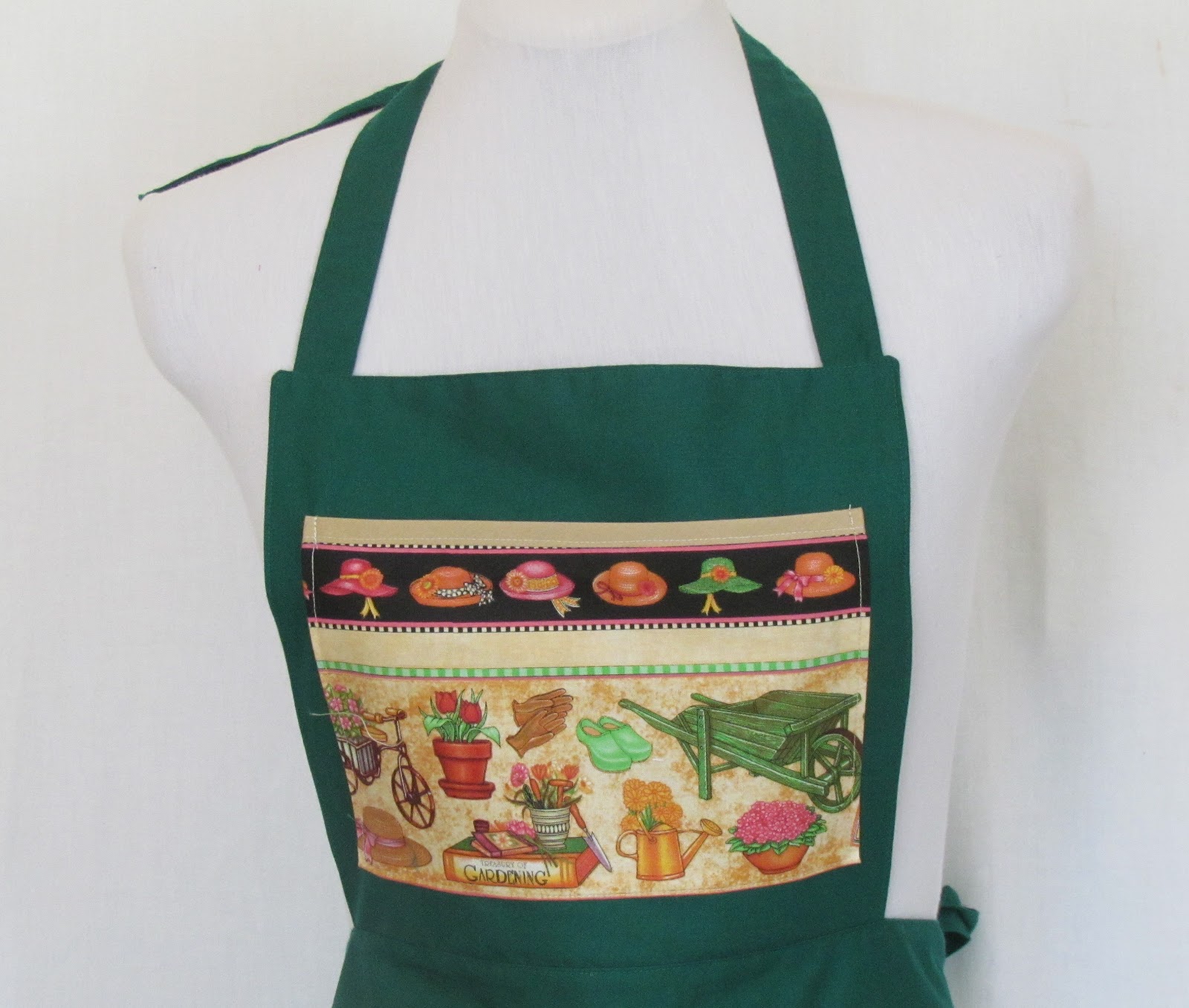 Tablier De Jardin La Cordeline - Rouge, Poches Broderie - 100% Coton - Taille Unique 23x46 Cm