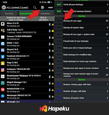 Langkah 1 dan 2 Titanium Backup Langkah 1 dan 2 Titanium Backup