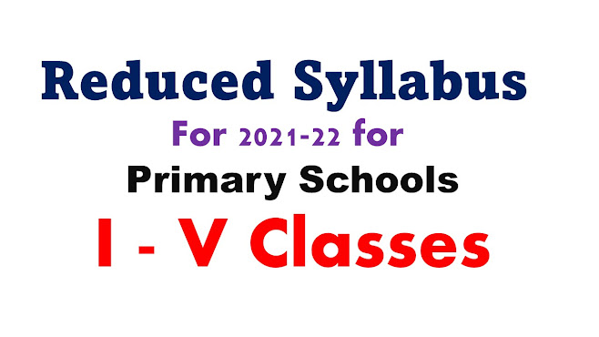 Reduced Syllabus for 2021-22