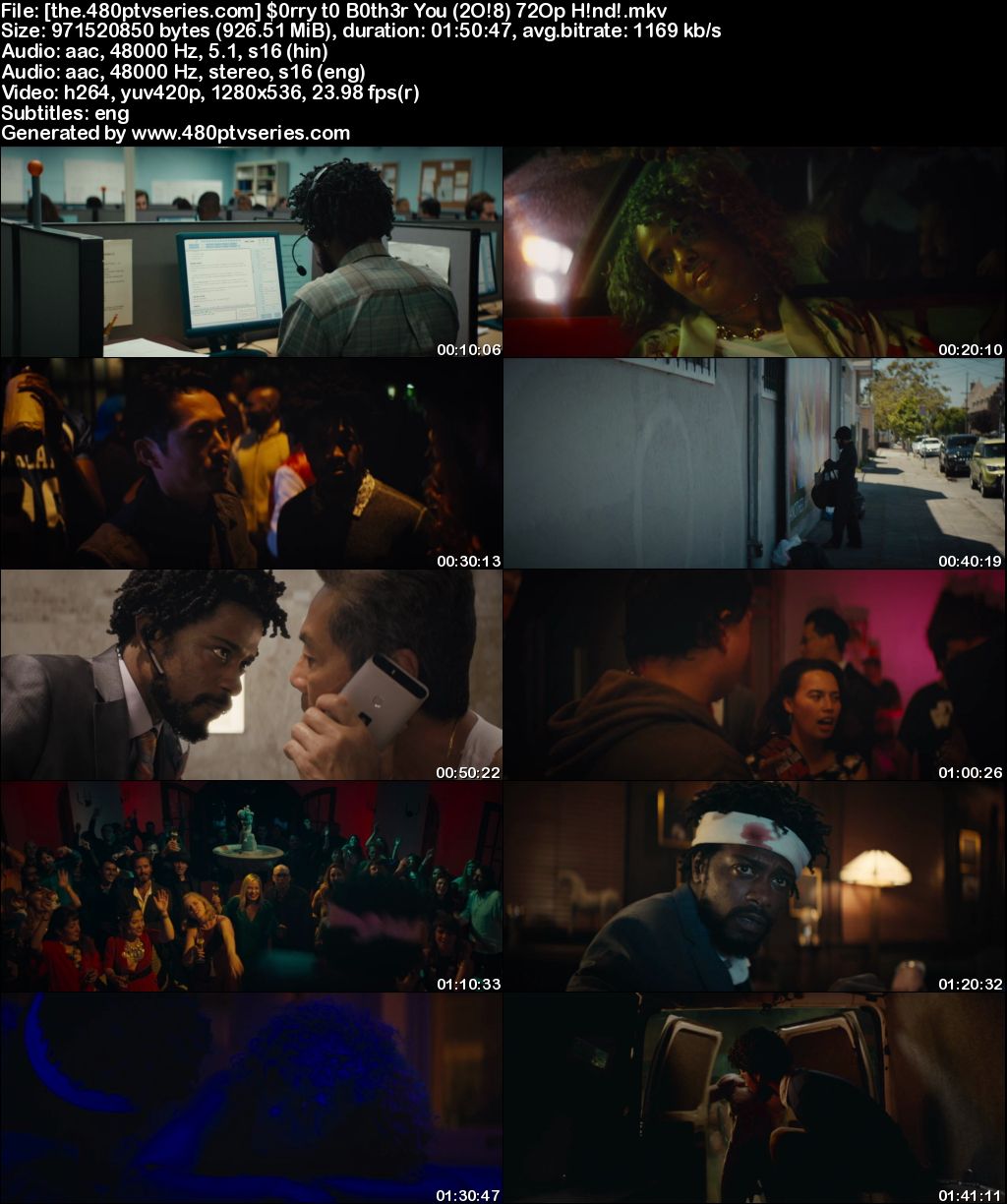 Watch Online Free Sorry to Bother You (2018) Full Hindi Dual Audio Movie Download 480p 720p Bluray