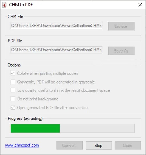Cách chuyển CHM sang PDF trong Windows 11/10