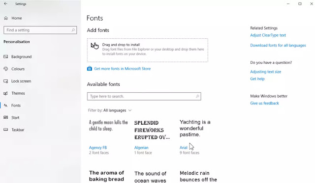 5 Windows 10 Hidden Features font settings