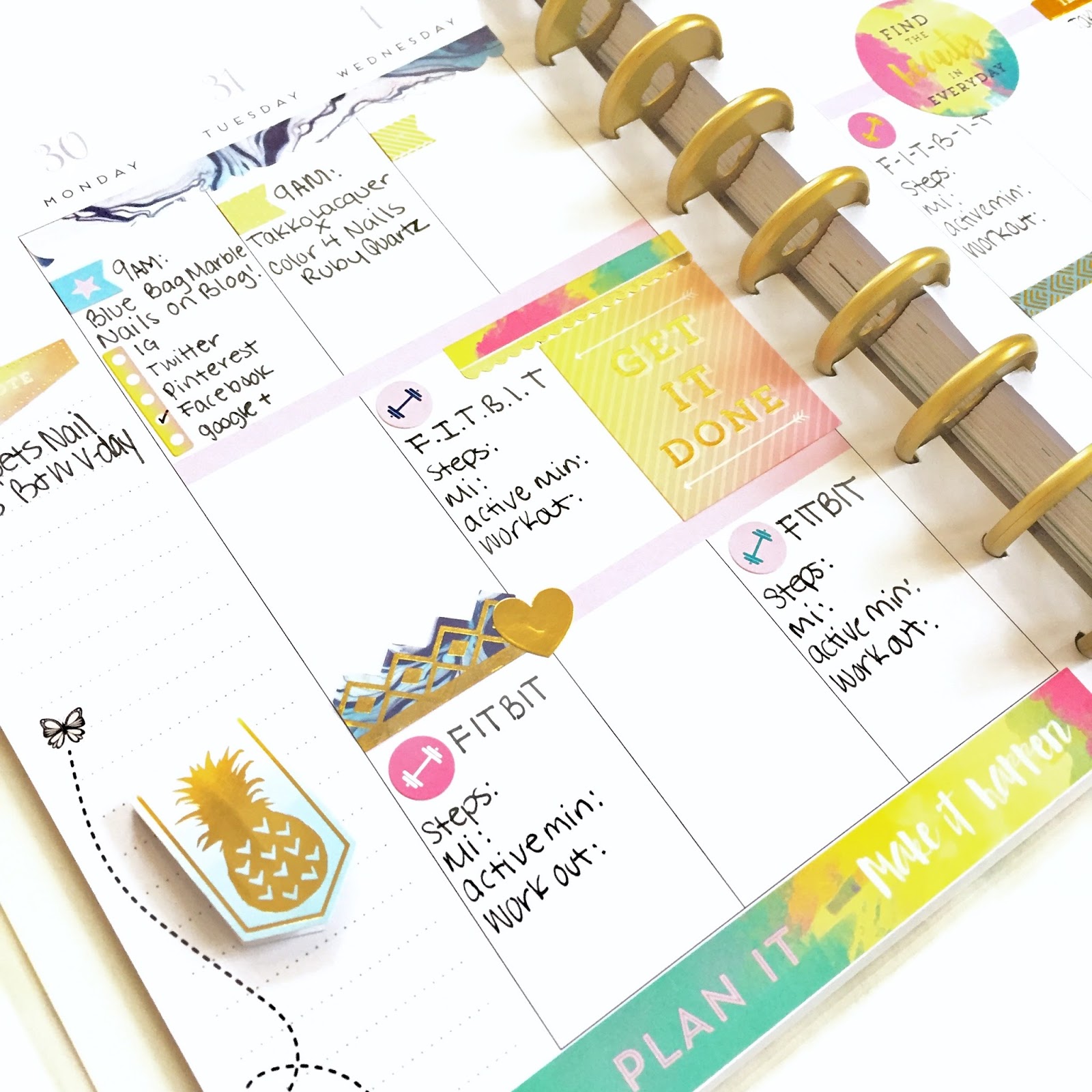 Happy Planner Spread Using Recollections Creative Year Bright