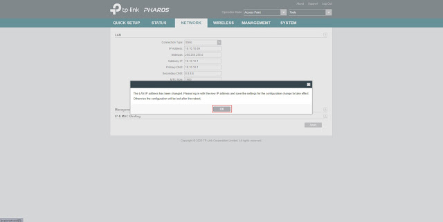 Klik OK tplink cpe 220 akan restart