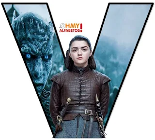 Abecedario de Arya Stark con el Rey de la Noche. Arya Stark and the Night King Alphabet. 