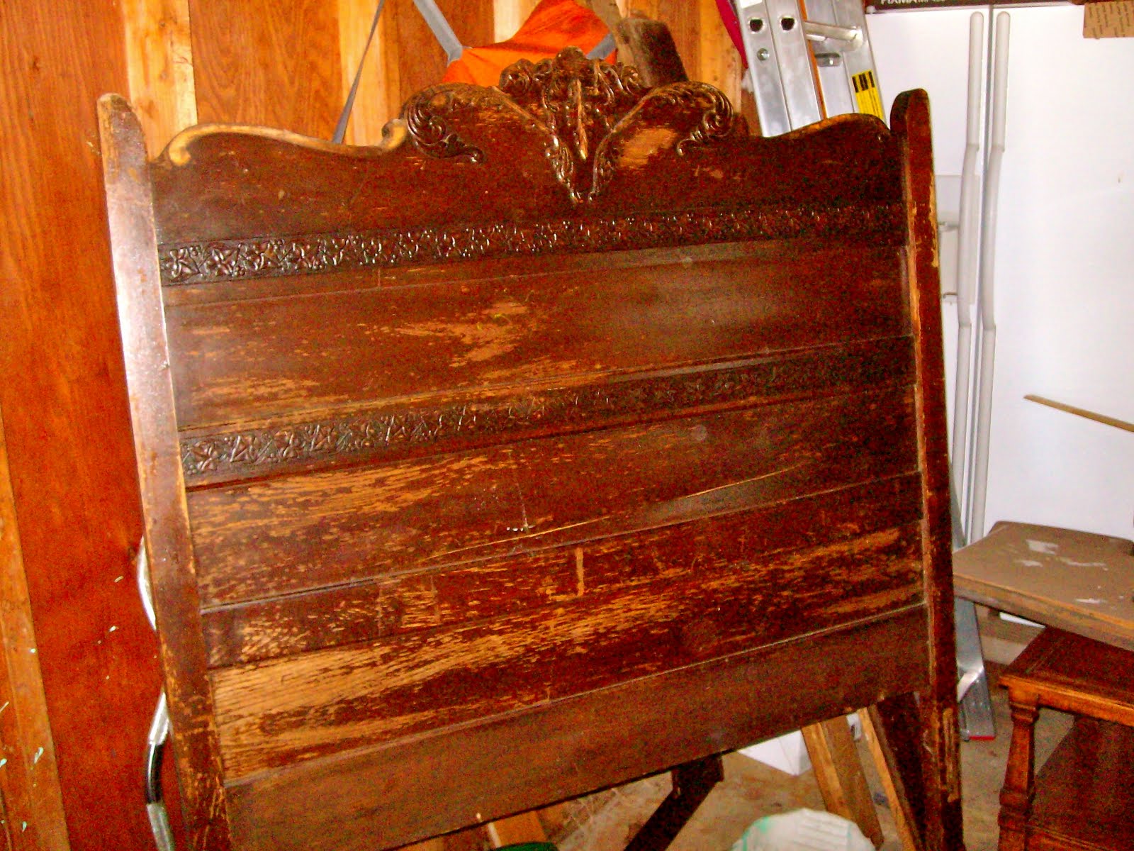 Mrs. Livin the Dream antique headboard makeover.