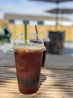 Iced coffee at the Signal Box on the Waterford Greenway