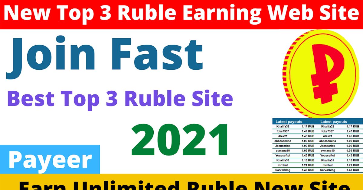 New top 3 Best Ruble earning website Earn unlimited Rubble (2021)