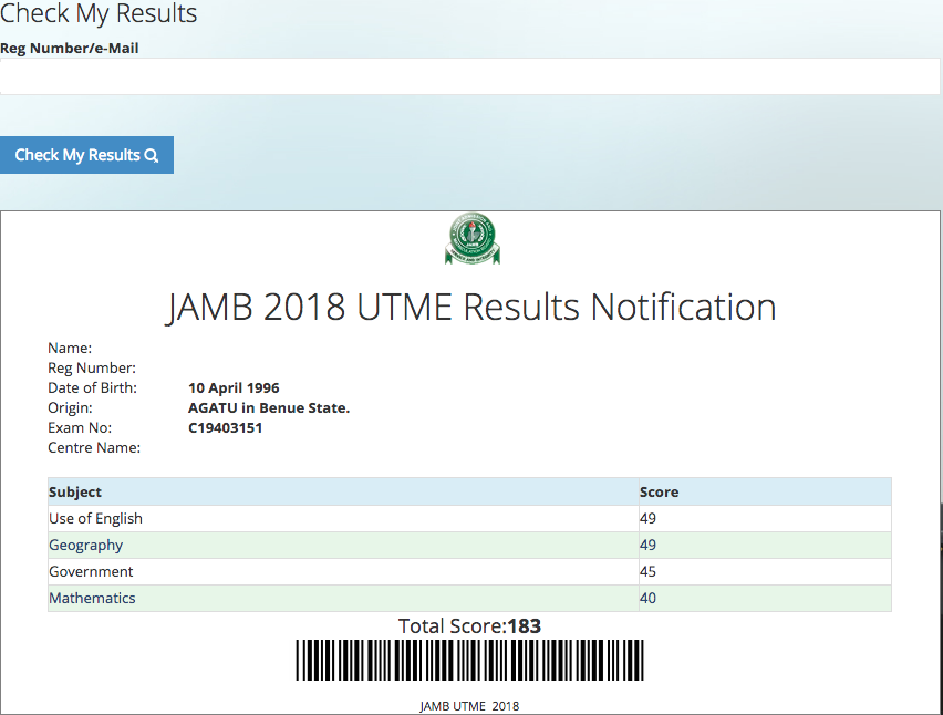 JAMB 2018 Result is Out Check UTME Result Now Online Current School