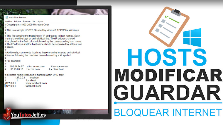 Como Modificar Archivo Hosts de Windows y Guardarlo Correctamente - Bloquear Acceso a Paginas Web
