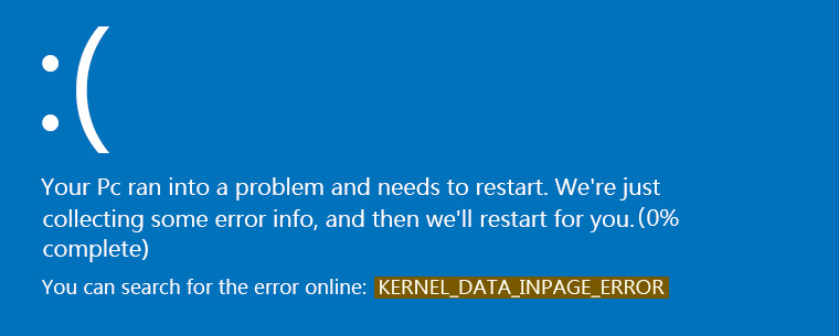 حصرياًً: الحل النهائي لمشكلة KERNEL_DATA_INPAGE_ERROR