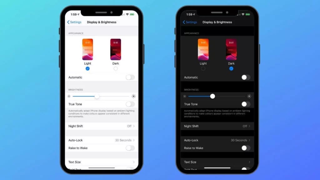 التبديل إلى الوضع المظلم في iPhone لحفظ البطارية التبديل إلى الوضع المظلم في iPhone لحفظ البطارية
