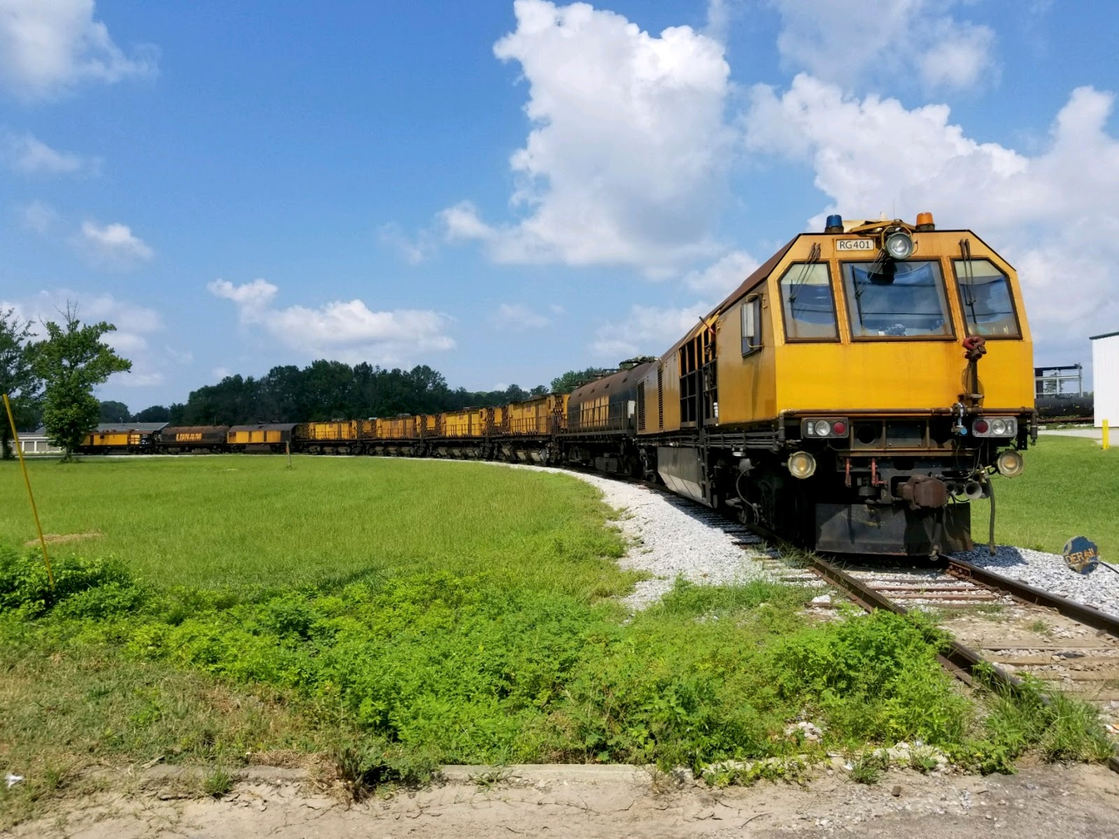 Signal Light Productions Loram Rail Grinder at Night