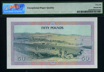 Isle of Man currency fifty Pounds banknote
