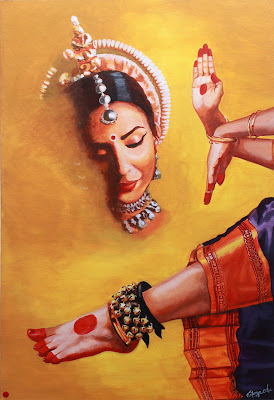 Oil Paintings - Bharatanatyam Dancer