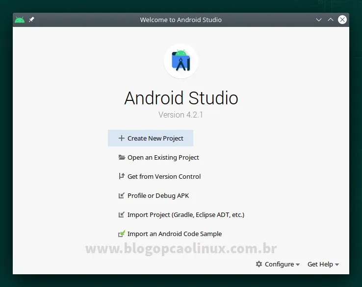 Android Studio executando no openSUSE Leap 15.3