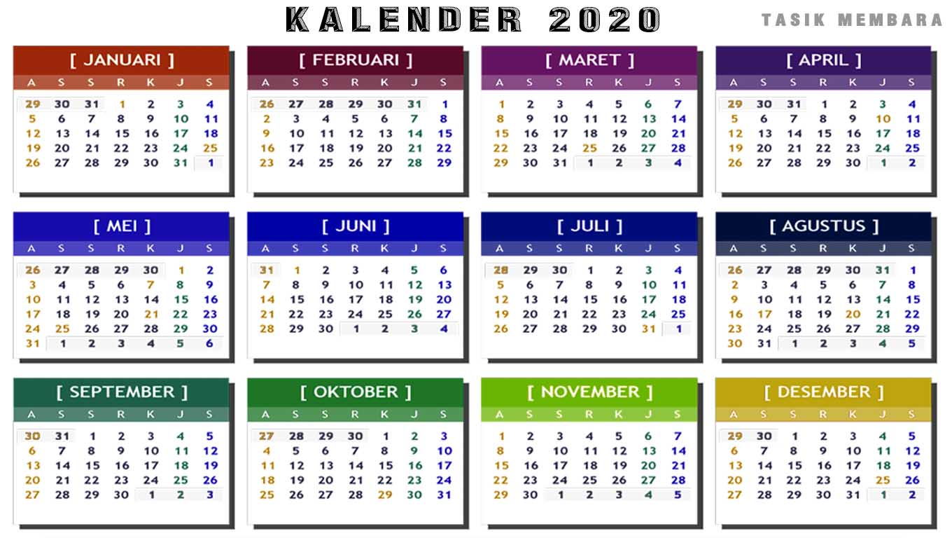Download Kalender 2020 Lengkap Dengan Hari Libur Nasional