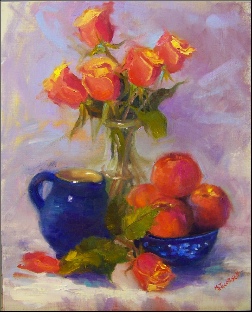 Paint Dance "Peaches and Cream", 16x20, oil on linen, paintings of
