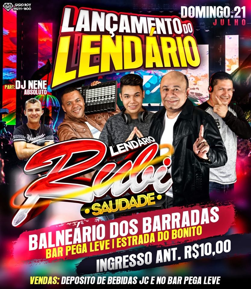 CD AO VIVO LENDÁRIO RUBI SAUDADE NO POINT SHOW DJ GIGIO BOY 