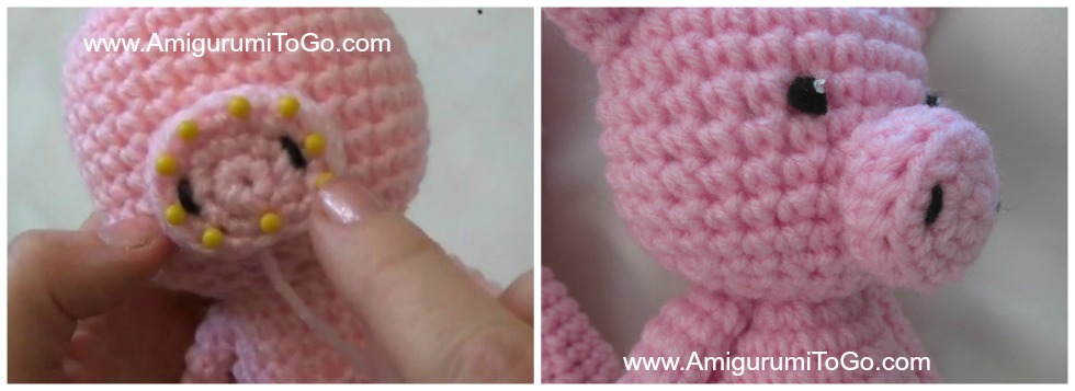 coser hocico cerdito amigurumi