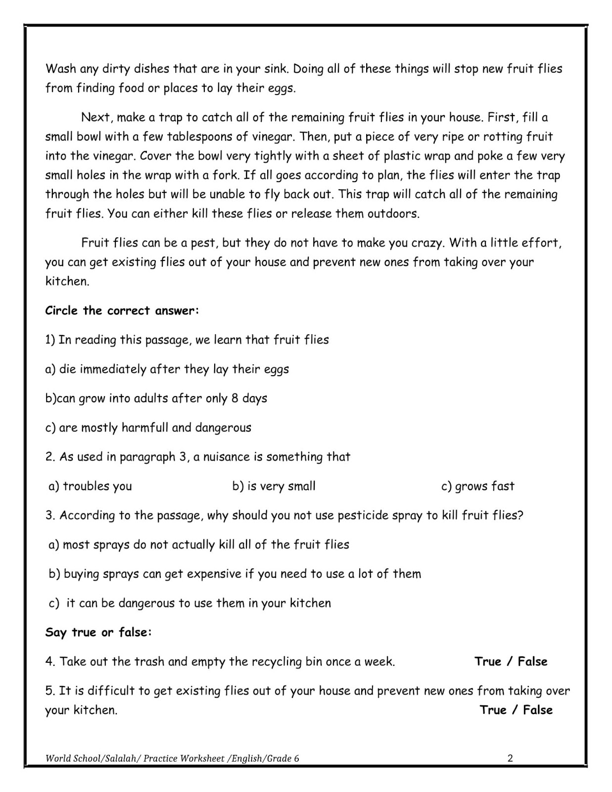 Birla World School Oman: Homework for Grade 6 as on 22/03/2020